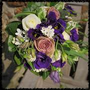 Purple and White amnesia Bridal Bouquet 