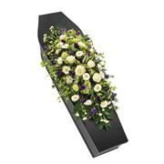   Purple and White Casket Spray