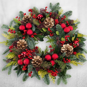 Festive door wreath Happy Holidays