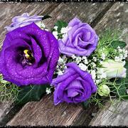Purple lisianthus Corsage