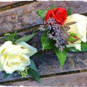 White rose with sprayrose 