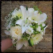 White lily and roses