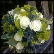 Akito and blue thistle Bridal Bouquet 