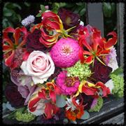 Gloriosa and zinnia beauty Bridal Bouquet 