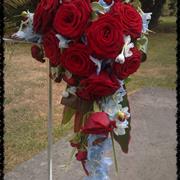 Claret and blue shower Bridal Bouquet 