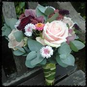 Scabiosa and Pink Roses