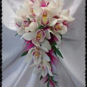 Skeleton leaf orchid shower Bridal Bouquet 