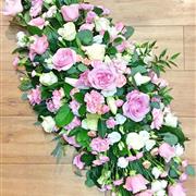  Double Ended Casket spray pink and white