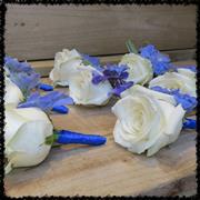 White Rose Delphinium Ribbon