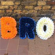 Based  BRO individual coloured letters