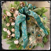 Peacock Christmas wreath 
