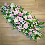 Casket Spray  Pale Pink white  and Green
